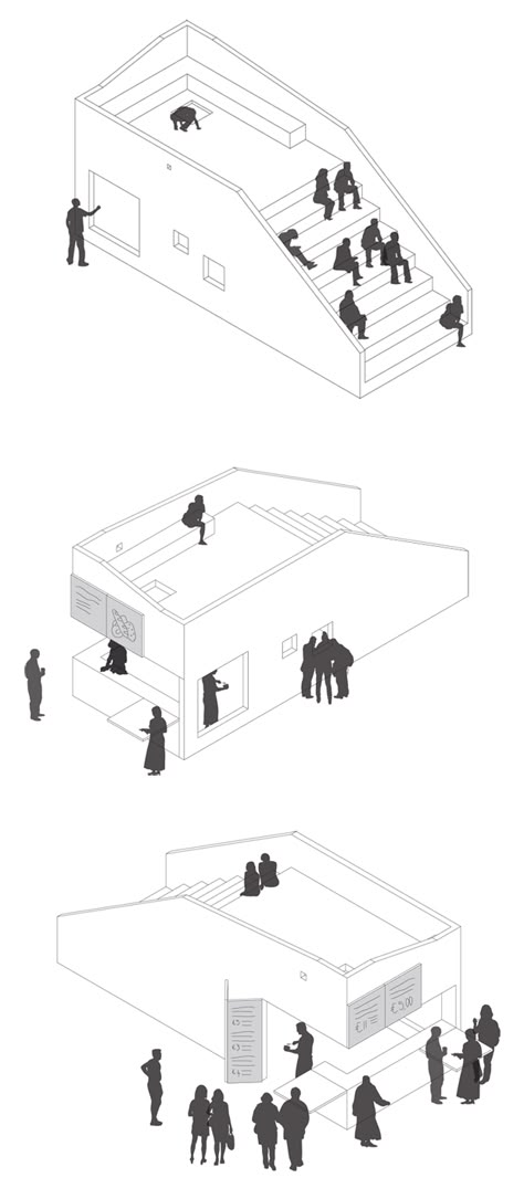 Markthalle IX_Andrea Hofmann Christof Mayer Matthias Rick_Berlin Modular Space Design, Market Hall Architecture, Moveable Architecture, Market Architecture Design, Market Place Design, Workshop Space Design, Motive Design, Kitchen Ladder, Modern Market