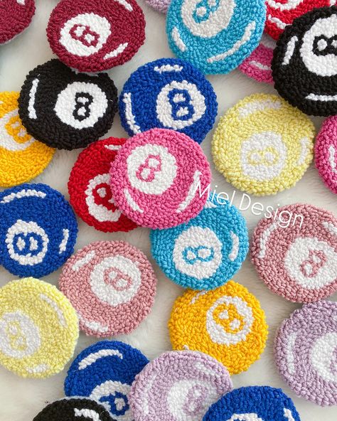 These colorful 8 number ball car coasters go to far away.🇩🇪❤️ You can also contact me via dört for your wholesale orders.📨 . . #punchneedle #8ball #punchneedleprocess #punchneedleart #punchneedleembroidery #tufttheworld #punchneedleworld #punchneedlegang #wholesalers #carcoasters #housewarminggift #newcargift 8 Number, Punch Needle Embroidery, Needle Art, Car Coasters, Punch Needle, New Cars, House Warming Gifts, Coasters, Gifts