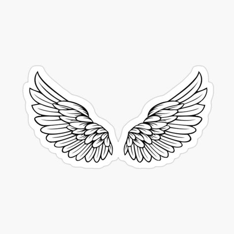 Angel Stickers Aesthetic, Angel Wing Clipart, Wings Black And White, Angel Wings Graphic, Wings Sticker, Alas Tattoo, Hozier, Angel Wings, Laptop Stickers