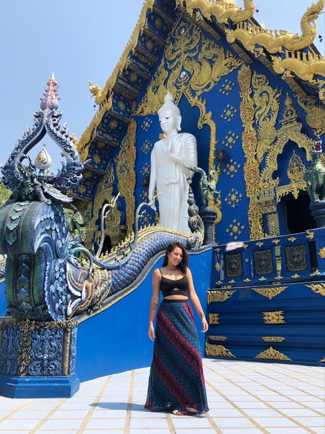 Blue Temple Thailand chiang rai buddha Thailand Temple Outfit, Temple Poses, Temple Outfit, Thailand Temple, Thailand Outfit, Chiang Rai Thailand, Thailand Photos, Chiang Rai, Travel Route