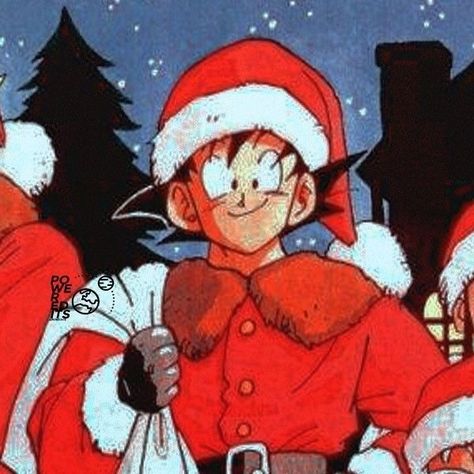 Goku Christmas Icon, Goku Christmas Pfp, Dragon Ball Christmas Pfp, Dbz Christmas Pfp, Dbz Christmas, Christmas Dragon Ball, Christmas Pfp Anime, Anime Christmas Pfp, Christmas Anime Pfp