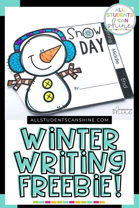 This winter themed writing freebie is a great way to get kindergarten and 1st grade writing the beginning, middle and end of a story. This snowman writing activity  comes in a fun, easy-to-assemble writing flip book format. Story Writing Grade 2, If I Lived In A Snowglobe Writing, Winter Writing First Grade, Winter Writing Kindergarten, Snowman Writing Activity, Snowman Writing Activities, January Writing Prompts, Snowman Activity, Winter Homeschool