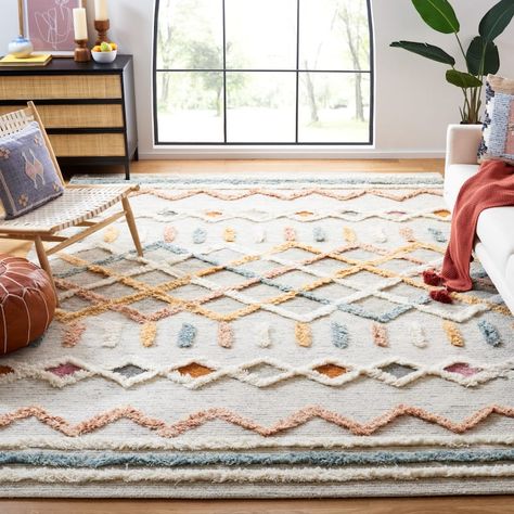 SAFAVIEH Handmade Kenya Itoko Modern Wool Rug - On Sale - Bed Bath & Beyond - 30809880 Kids Playroom Rug, Target Rugs, Moroccan Boho, Modern Wool Rugs, Playroom Rug, Nursery Rugs, Hand Tufted Rugs, Online Home Decor Stores, Tufted Rug