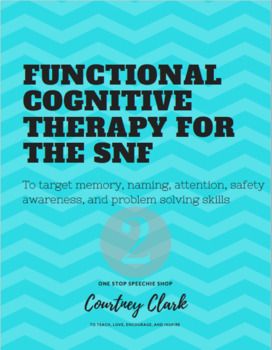 Cognitive Speech Therapy For Adults, Snf Activities, Medical Slp, Cognitive Activities, Occupational Therapy Activities, Skilled Nursing Facility, Slp Activities, Cognitive Therapy, Executive Function