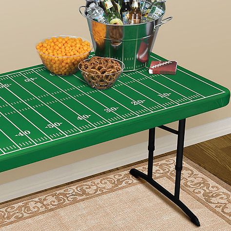 Fitted Football Field Table Cover 40in x 79in | Party City Football Coach Grooms Table, Kids Football Parties Target, Avengers Party Table, Baseball Dessert Table Backdrop, Football Theme Birthday, Football First Birthday, Football Banquet, Football Party Decorations, Football Baby Shower