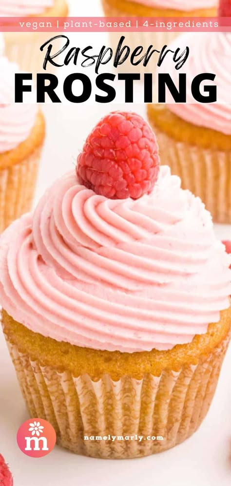 Try this delicious vegan raspberry frosting recipe that’s perfect for any occasion. With only a few simple ingredients, you can have a creamy, dreamy frosting that’s vegan-friendly and sure to delight. Get ready for your mouth to water! Cream Cheese Icing Cupcakes, Raspberry Cream Cheese Cupcakes, Lemon Cupcakes With Raspberry Frosting, Berry Cream Cheese Frosting, Pink Cream Cheese Frosting, Raspberry Whipped Cream Frosting, Cream Cheese Cupcake Frosting, Raspberry Cream Filling For Cake, Cream Cheese Icing For Cupcakes