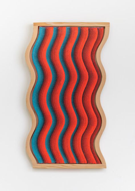 Solo Show, "Heat Wave", at Holding Contemporary, Portland, OR 2021 — SARAH WERTZBERGER Sarah Wertzberger, Painted Warp, Heath Ceramics, Weaving Process, Art Installation, Red Background, Repeating Patterns, Installation Art, Textile Art