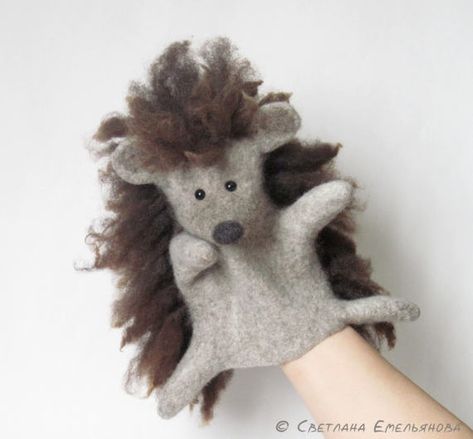 This item is MADE TO ORDER. The term of the order fulfillment is 1-2 weeks. Funny hand puppet the Gray Hedgehog for your homemade puppet theater. Soft hand puppet is for children and adults as well. The Gray Hedgehog is a toy for communication and friendship, for staging a theatrical Hedgehog Puppet, Homemade Puppets, Puppet Making, Puppet Theater, Hand Puppet, Hand Puppets, The Gray, Soft Hand, Felt Crafts