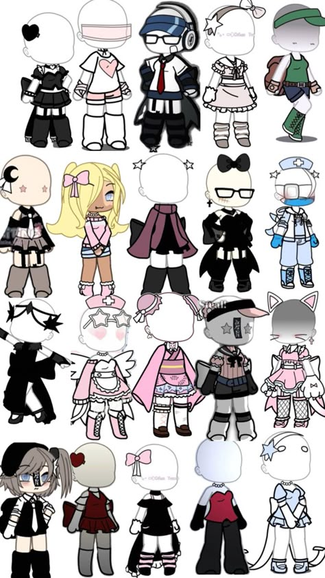 Gacha Life Adoptables, Gacha Life Skin Ideas, Gacha Ideas Hair, Gacha Dress Ideas, Gacha Life Sleep Outfits, 가족 일러스트, Gacha Base Poses Cute, Gacha Outfit, Characters Inspiration Drawing