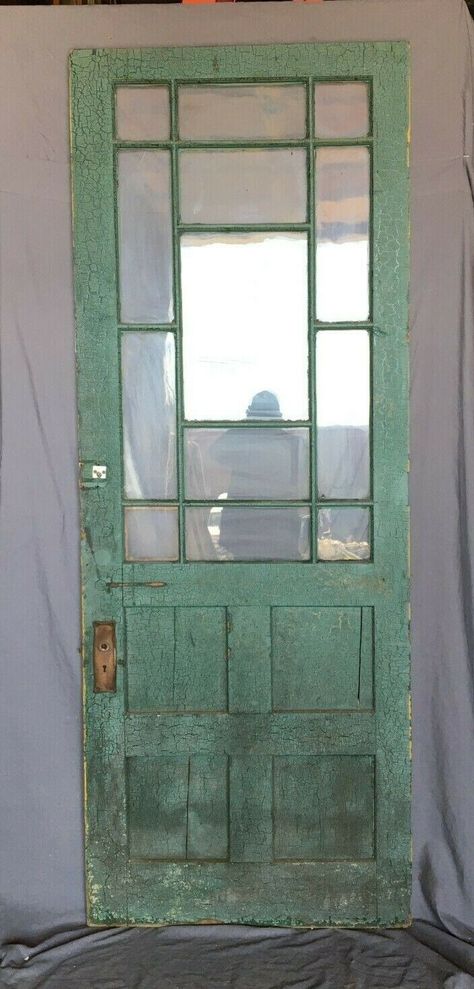 1 Antique Exterior Farmhouse 35x91 Entryway Door Vintage Green Old 451 -21B | eBay Exterior Farmhouse, Cottage Front Doors, Entryway Door, Green Front Doors, Antique Doors, Green Door, Antique Door, Old Door, Old Doors