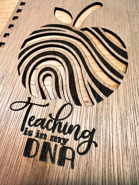 Excited to share this item from my #etsy shop: Teacher Engraved Wooden Notebook, notebook Personalized Gift for teachers, DNA teache Book Gift, Gift Wooden Journal, gift for teachers Wooden Journal, Wooden Notebooks, Personalized Teacher Gifts, Book Gift, Wood Ideas, Journal Gift, Journals Notebooks, Journal Notebook, Wood Burning