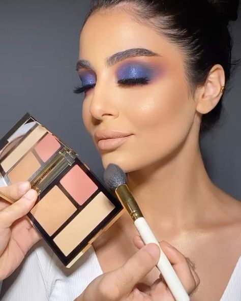 Samer Khouzami, Face Palette, Cool Makeup, Blue Eye, Blue Eye Makeup, Fashion Makeup, Eye Makeup, Filter, Blush