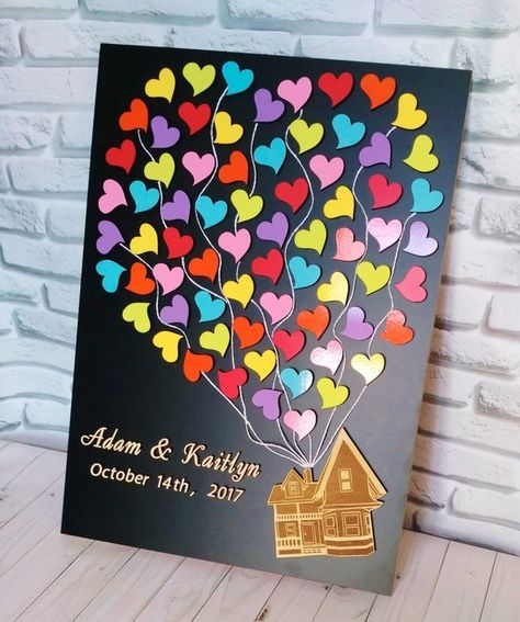 Unique Disney Wedding Guest Book Ideas Adventure Wedding Theme, Book 3d, Movie Wedding, Disney Sign, Disney Bridal Showers, Up Movie, Disney Wedding Theme, Birthday Gifts For Boyfriend Diy, Diy Anniversary