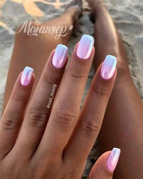 Vibrant Summer Nails, Summer Ombre Nails, Ombre Chrome, Pink Nails Opi, Chrome Nail Ideas, Ombre Chrome Nails, Purple Chrome Nails, Chrome Manicure, White Chrome Nails