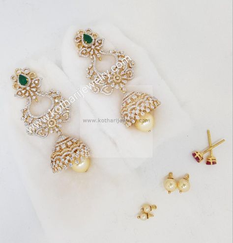 Multi Way Detachable Diamond Jhumka Earring Diamond Hangings, Unique Diamond Earrings, Diamond Earrings Indian, Diamond Jhumkas, Diamond Gold Earrings, Manoj Kumar, Jhumka Designs, Bridal Diamond Necklace, Jewellery Board