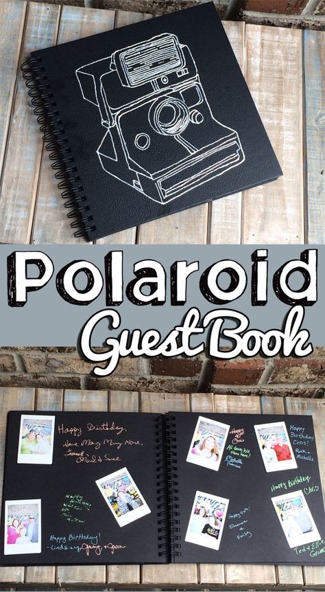 Diy Graduation Guest Book Ideas, 1st Birthday Memory Ideas Guest Books, 30th Birthday Guest Book Ideas, Guest Book Sweet 16, Graduation Party Polaroid Guest Book, 60th Birthday Guest Book Ideas, 40th Birthday Memory Book Ideas, Guest Book Birthday Party, 70th Birthday Guest Book Ideas