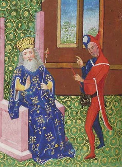 «Psalm 52 ('The fool said in his heart: There is no God').» Book of Hours, c.1450-1460, MS Gen 288, f 152v, University of Glasgow Library. http://special.lib.gla.ac.uk/manuscripts/search/detail_c.cfm?ID=7589 Hilarous Memes, Medieval Jester, Medieval Memes, Dark Funny, Classical Art Memes, Court Jester, Book Of Hours, Medieval Art, Art Memes