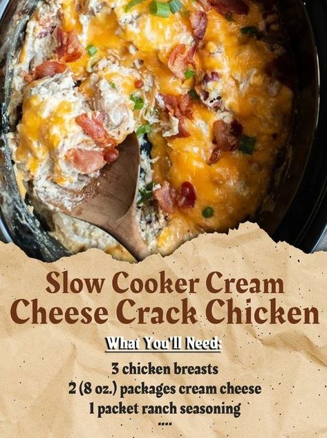 Fast Recipes Chicken Crockpot Recipes Healthy, Recipe Crockpot, Crockpot Cooking, Cream Cheese Chicken, Chicken Slow Cooker Recipes, Cream Cheese Recipes, Best Chicken Recipes, Crock Pot Cooking, Slow Cooking