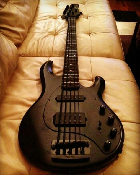 #MusicMan #Stingray All Black Guitar, Cool Bass Guitars, Bass Guitar Black, I Love Bass, Black Bass, Electric Guitar Design, All About That Bass, Guitar Obsession, Unique Guitars