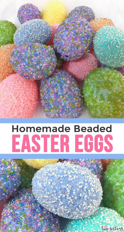 Beaded Easter Eggs, Beaded Eggs, Easter Egg Garland, Easter Greetings Messages, Happy Easter Wishes, Easter Egg Wreath, Plastic Easter Eggs, Front Porch Christmas Decor Ideas, Porch Christmas Decor Ideas