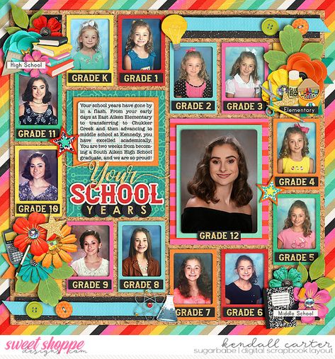 Senior Scrapbook Ideas, Senior Year Scrapbook, School Layouts, School Scrapbook Layouts, Graduation Scrapbook, Scrapbook Design Layout, Scrapbook Pictures, School Scrapbook, Simple Scrapbook