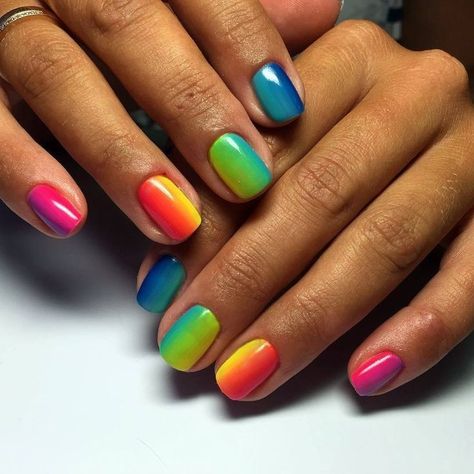 Rainbow Short Nails, Shweshwe Traditional Dresses, Male Nails, Sns Nails Designs, Gel Polish Nail Designs, Pride Nails, Neutral Nail Color, Colored Nail Tips, Rainbow Nails Design