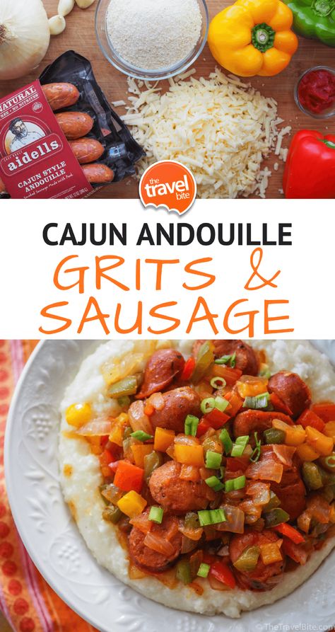 Sausage And Grits Recipe, Grits And Sausage, Sausage And Grits, Sausage Grits, Travel Meals, Recipe For Sausage, Andouille Sausage Recipes, Jambalaya Recipe Easy, Shellfish Allergy