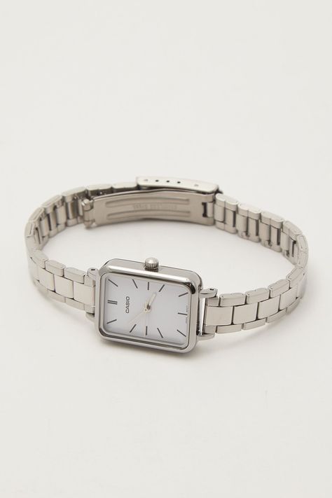 Casio Ltp-V009D-7E Ladies Analogue Watch Silver - Accessories Watch Casio Women, Nice Watches For Women, Women Vintage Watch, Silver Vintage Watch, Dainty Silver Watch, Casio Silver Watch, Casio Watch Aesthetic, Silver Womens Watch, Silver Watch Women