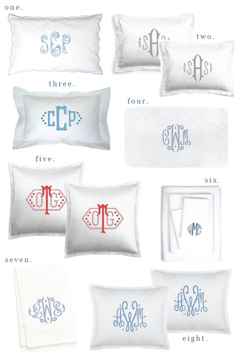 Where To Buy Monogramed Pillows - Lettrefina Etsy Shop - Lauren Nelson Monogrammed Pillows On Bed, Monogram Bed Pillows, Monogram Pillows On Bed, Monogram Pillow Shams, Monogrammed Pillows, Monogram Bedding, Traditional Nursery, Monogram Throw Pillow, Monogrammed Linens