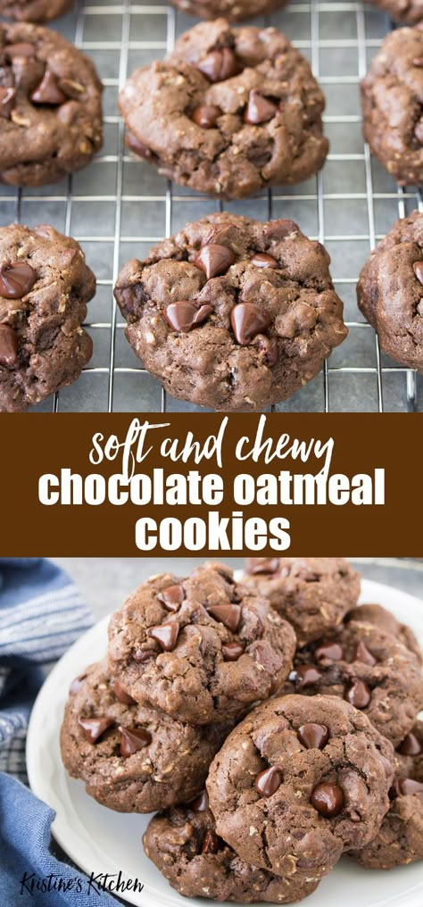 Cocoa Powder Chocolate, Oatmeal Cookie Recipe, Oatmeal Cookies Easy, Cookies Chewy, Old Fashioned Oats, Cookies Oatmeal, Healthy Oatmeal Cookies, Low Carb Brownies, Recipe Cookies