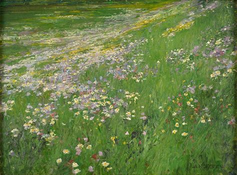 Alexander Koester - The Flowering Meadow Grass Painting, George Sand, A4 Poster, Ethereal Art, Vintage Artwork, Flower Field, Claude Monet, Vincent Van Gogh, Autocad