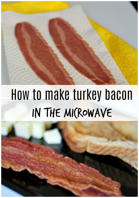 Turkey Bacon In Microwave, How To Cook Turkey Bacon, Microwave Turkey Bacon, Turkey Bacon Recipes, Cooking Turkey Bacon, Quick Turkey, Microwave Breakfast, Microwave Bacon, How To Make Turkey