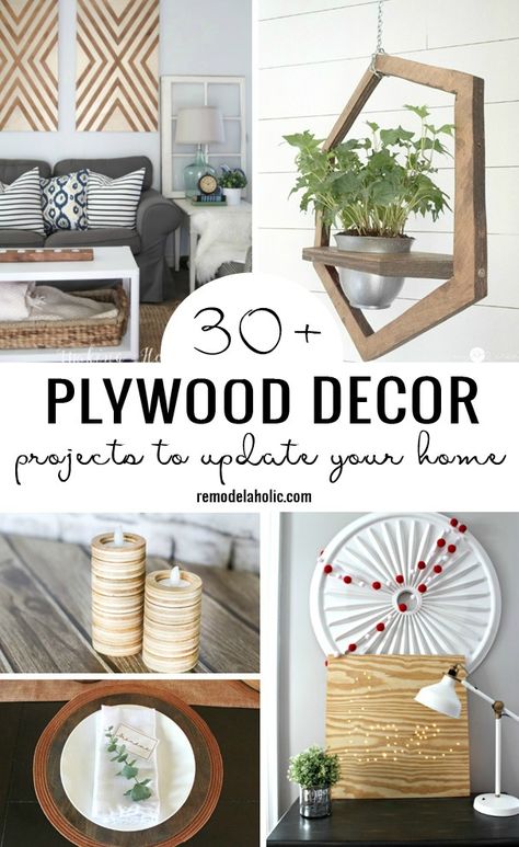 Use Plywood To Give Your Home A New Look With One Of These 30+ Plywood Decor Projects To Update Your Home Featured On Remodelaholic.com Plywood Home Decor, Diy With Plywood, Plywood Decoration Ideas, Plywood Scrap Projects, Plywood Crafts Diy, Diy Plywood Projects, Simple Diy Wood Projects, Plywood Decor, Plywood Art