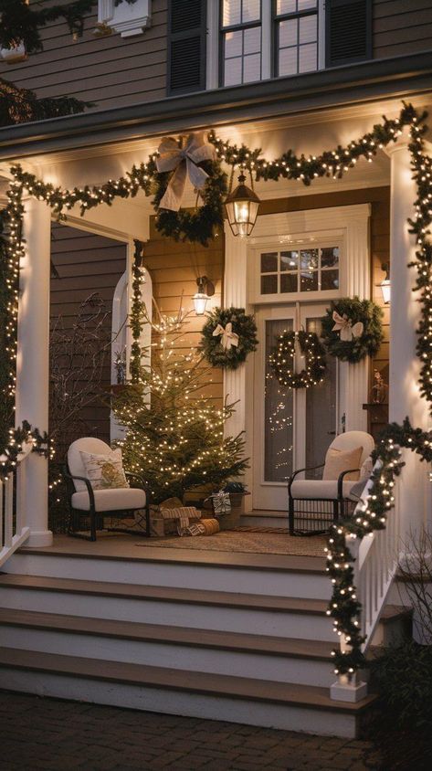 Natal Country, Christmas Coffee Table Decor, Christmas Front Doors, Christmas Front Porch, Christmas Porch Decor, Have Inspiration, Christmas Lovers, Christmas Inspo, Indoor Christmas Decorations