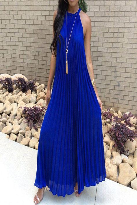 wholesale party dresses-Wholesale cheap .com occasion -pleated long evening dresses white maxi dress women 2019 sexy halter elegant fashion solid blue evening gowns robe from Chinese party dresses supplier - amoyoutfit on DHgate.com. Casual Chiffon Dress, Chiffon White Dress, Elegant Summer Dresses, Long Dresses Elegant, Womens Long Dresses, Moda Chic, Chiffon Fashion, Dress Sleeve Styles, Dresses Elegant