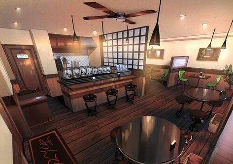 Anteiku Tokyo Ghoul Cafe, Antique Cafe, Tokyo Ghoul Manga, Coffee Shops Interior, Kaneki Ken, Inner World, Shop Interiors, Cafe Interior, Contemporary Lighting