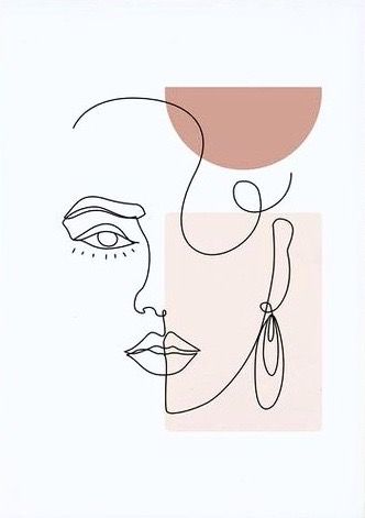 Line Art Easy Simple, One Line Drawing Face, Line Drawing Face, Embroidered Canvas Art, Building A Brand, Boho Painting, Drawing Face, Abstract Face Art, Contour Drawing