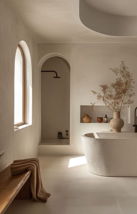 Earthy Bathroom, Japandi Home, Deco Bathroom, Stone Bathroom, Beige Bathroom, Small Bath, Countryside House, Coastal Interiors, Interior Modern