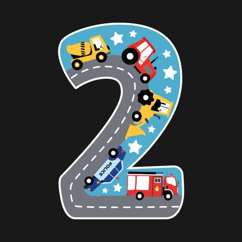 Number 2 Design 2nd Birthday, Number 2 Birthday Decoration, 2 Number Design, 2nd Bday Theme, Birthday Cars Theme, 2 Year Birthday Party, 2nd Birthday Theme, Toddler Birthday Party Themes, 2nd Birthday Party For Boys