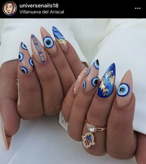 Pop Art Nails, Evil Eye Nails, Ongles Nails, Eye Nails, Uñas Acrilicas, Ancient Symbols, Art Nails, Nail Art Inspiration, Summer Nail