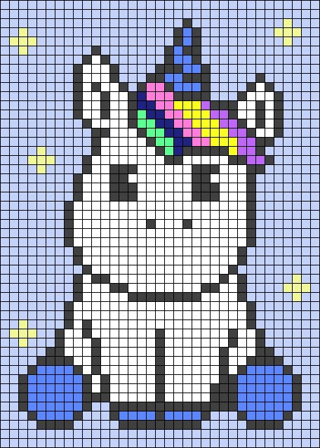 Alpha pattern #41051 | BraceletBook Cute C2c Patterns, Unicorn Pixel Pattern, Unicorn Knitting Chart, Pink Pony Club Alpha Pattern, Unicorn Alpha Pattern, Unicorn C2c Blanket, Alpha Patterns Horse, Horn Hair, Unicorn Cross Stitch Pattern