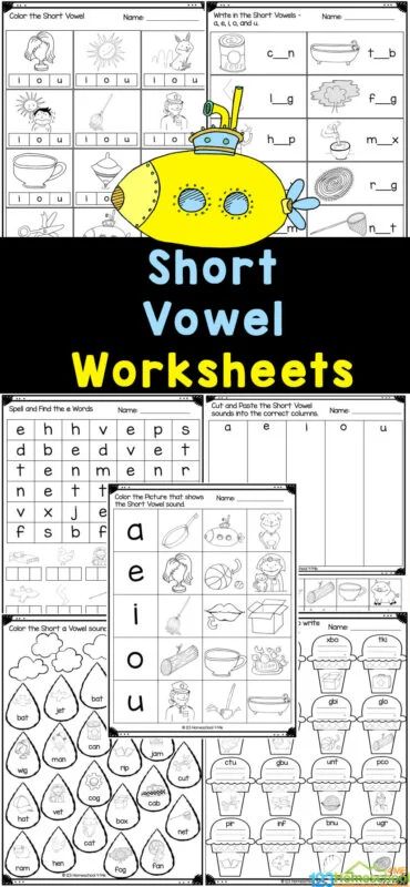 Short Vowels Worksheets, Vowel Sounds Activities, Free Phonics Activities, Short Vowel Activities, Vowel Practice, Teaching Vowels, Short Vowel Worksheets, Cvc Worksheets, Cvc Words Worksheets