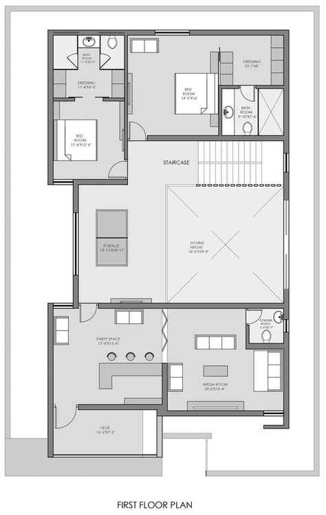 The residence was conceptualized as an amalgamation of the serenity of the site and the client’s requirement of a simple and sumptuous house.  The façade of the house was inspired by Various Sections of the metal profiles Composed together to show the slices of the visible form. 28x60 House Plans, Entrance Steps, Residential Plan, Floor Planning, North Facing House, Plan 2d, Duplex Floor Plans, Indian House Plans, House Planning