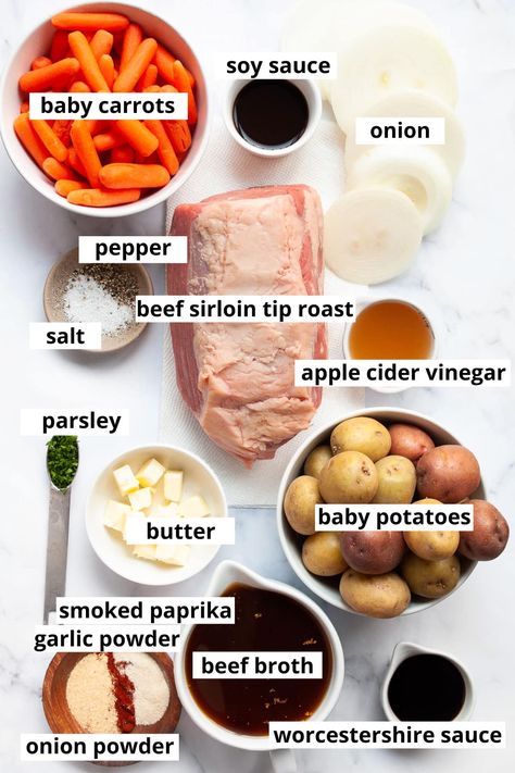 Top Sirloin Center Roast Recipes, Recipes With Sirloin Tip Roast, Beef Loin Tip Roast Recipes, Sirloin Beef Roast Crock Pot, Beef Sirloin Tip Roast Crock Pot Recipes, Round Tip Roast Recipes Crock Pot, Pork Sirloin Roast Recipes Crockpot, Crock Pot Pork Sirloin Roast, Sirloin Tip Crock Pot Recipes