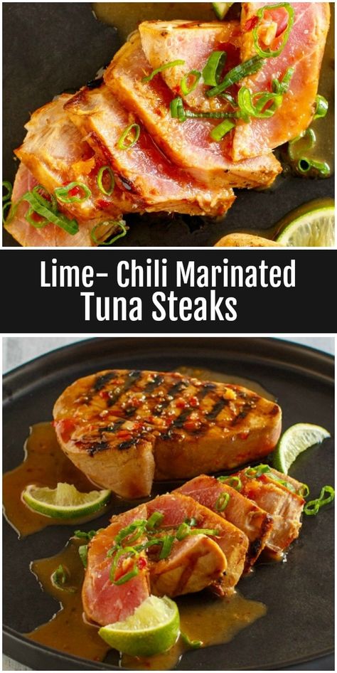 Grilled Tuna Steaks Recipes, Marinated Tuna Steak, Marinated Tuna, Ahi Tuna Recipe, Grilled Tuna Steaks, Tuna Steak Recipes, Tuna Recipe, Grilled Tuna, Fresh Tuna