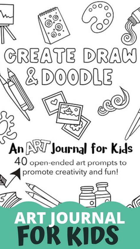 Art Journal Templates, Elementary Sketchbook Ideas, Doodle Journal Prompts, Fun Journal Prompts For Kids, Creative Pages Ideas, Kids Drawing Prompts, Art Prompts For Kids, Journal Art Doodles, Sketch Book Prompts