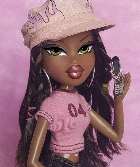 Heart Wallpaper Black, Baddie Cartoon Aesthetic Pfp, Bratz Aesthetic Outfit, Pink Heart Wallpaper, Black Bratz, Black Bratz Doll, Iphone Wallpaper Hd, Bratz Doll Outfits, Brat Doll