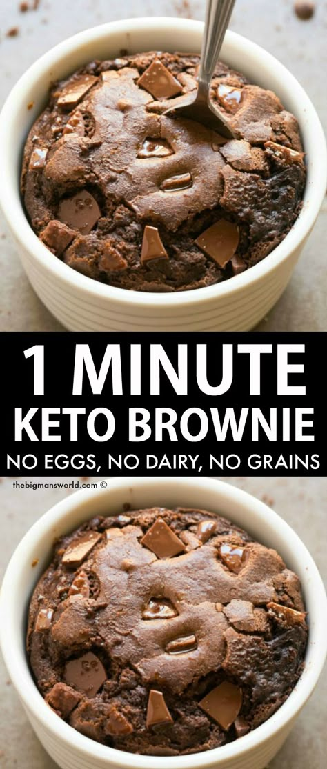 Brownies No Eggs, Low Carb Mug Cakes, Dolce Poche Calorie, Dairy Free Keto Recipes, Keto Quiche, Low Carb Low Fat Recipes, Breakfast Low Carb, Keto Mug Cake, Keto Vegan