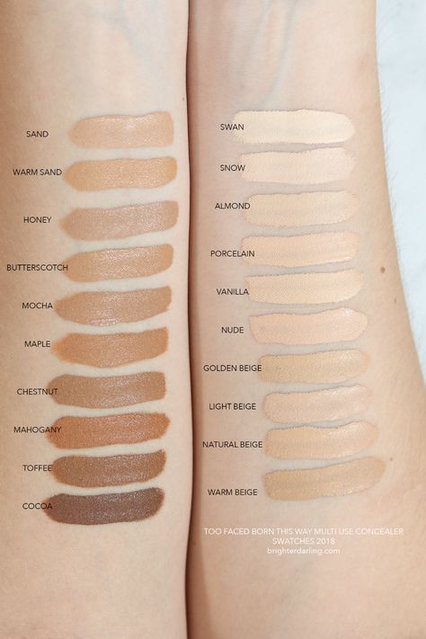 Too Faced Born This Way Multi Use Sculpting Concealer Review + Demo Concealer Products, Uk Road Trip, Nyx Concealer, Skincare Sephora, Skin Tone Makeup, Born This Way Concealer, Foundation Swatches, Bb Creams, Brown Nail