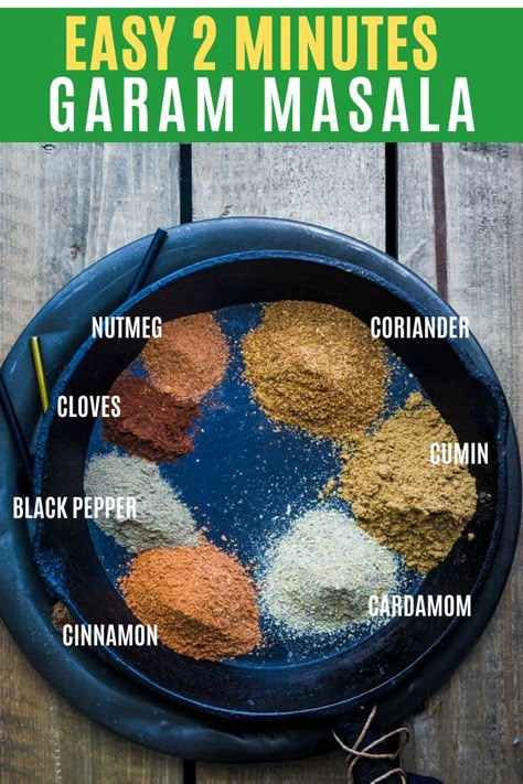 Make this easy instant Indian spice blend in less than 2 MINUTES with already available ground spices in your pantry.  Learn how to make best garam masala  powder at home. Easy, Quick and Authentic!!!  #garammasala #marsala #masala #veganrecipe #indianrecipes #curries #spice #spices #spiceblend #homemade #instant Gram Marsala Recipe, Garam Masala Recipe, Garam Masala Spice, Masala Powder Recipe, Garam Masala Powder, Homemade Spice Mix, Spice Blends Recipes, Masala Spice, Spice Mix Recipes